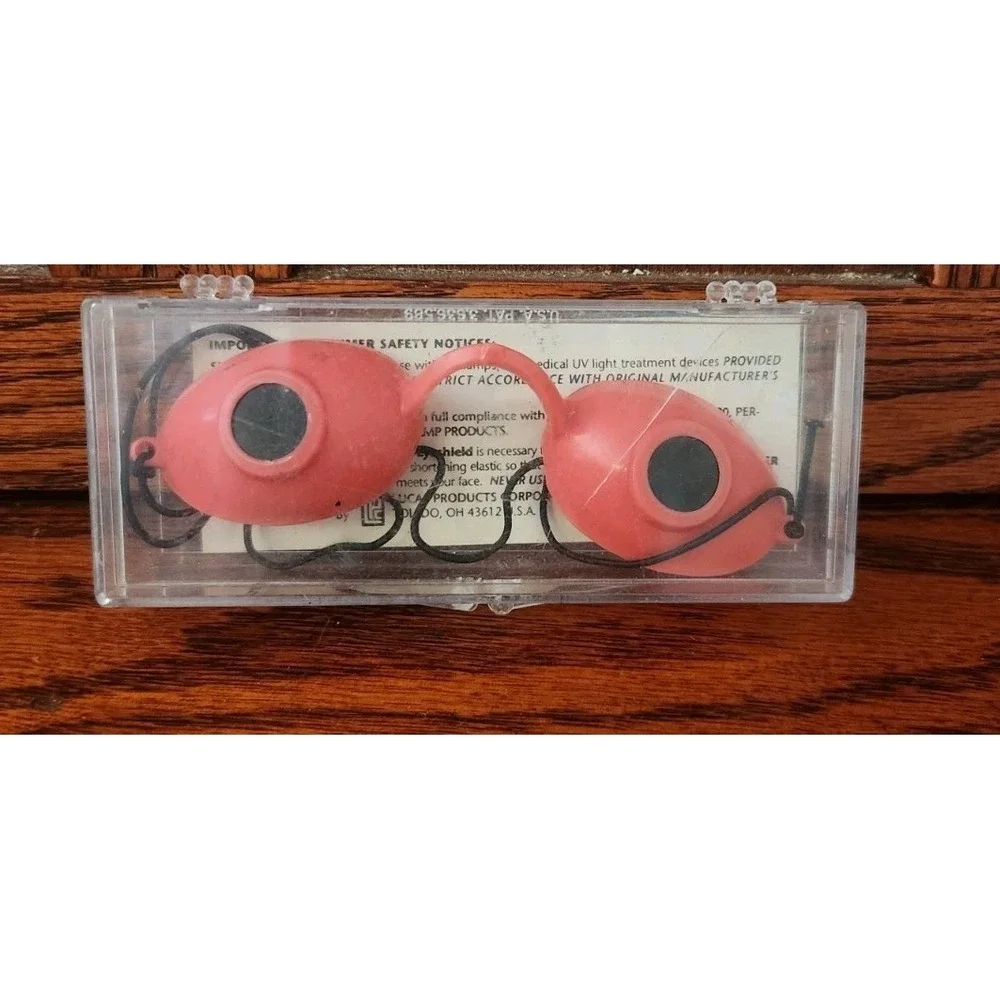 Lucas Super Sunnies Eyeshields Tanning Bed Goggles UV Eye Protection VINTAGE '88